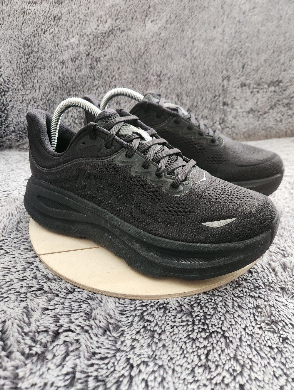 Hoka One One Bondi 9 Women’s Size 10 WIDE Triple Black Running Shoes Sneakers